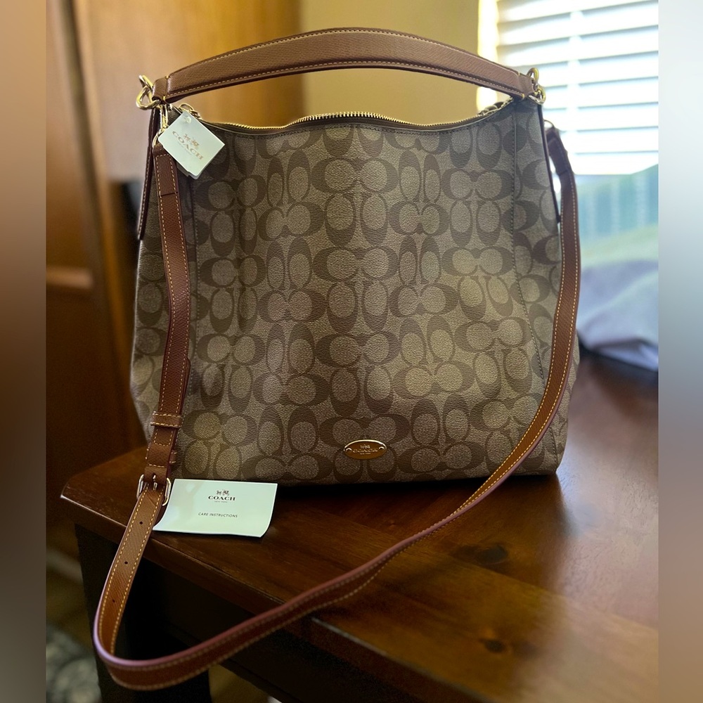 Coach Signature Khaki Brown Celeste Convertible F34910